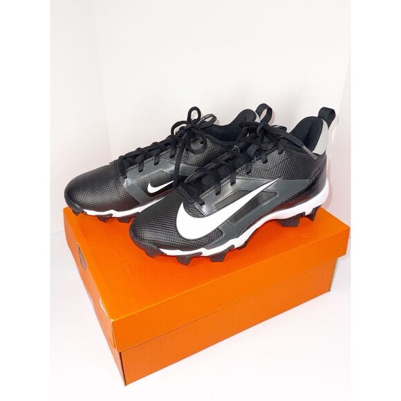 Nike Kids Alpha Menace 4 Shark Football Cleats 5.5 Wide Black Grey White NWB - Picture 2 of 16